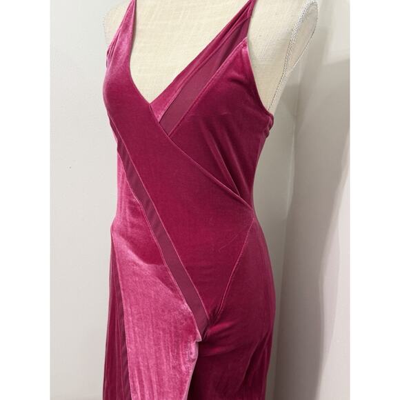 Free People Intimately Spliced Velvet Maxi Evening Event Dress Blossom Pink XS - Picture 2 of 4
